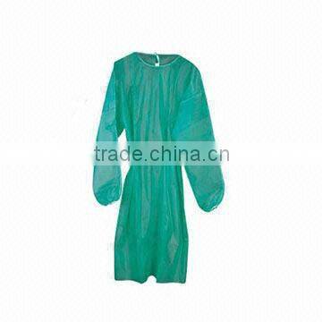 Isolation gown with elastic cuffs