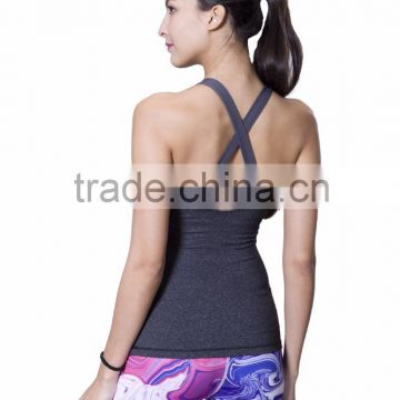 Cross Back Activewear Training Workout Fitness Padded Tank