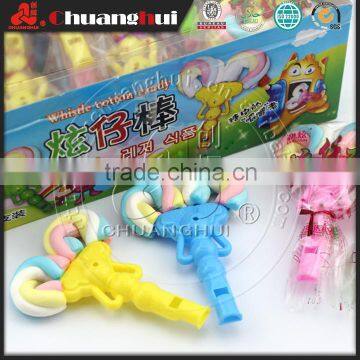 Caprine Shape Marshmallow Lollipop with Whistle Toy Catton Candy