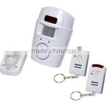 Independently Wireless Infrared Motion Detecting Alarm System with 2 Remote Controls for Home Security