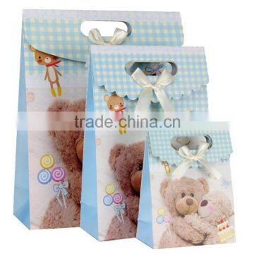 hot wholesale paper gift bag pink blue paper hand bag