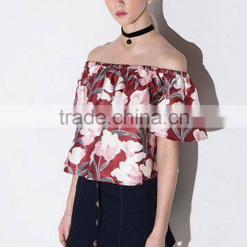 Women's Flower Print Short Sleeve Fashion Top T-shirt Blouses photo-3