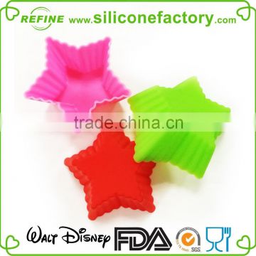 2016 newest kids baking in star shape silicone cupcake mould