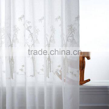 Chinese Style 100% Polyester Embroidered With Bamboo Sheer Fabric photo-3