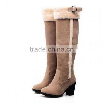 2016 Factory Sell Chunky Heel High Heel Long Boots Sexy Knee Boots for Women CP6626