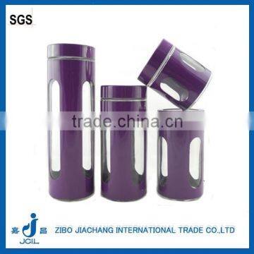 4 pcs stainless steel color coating glass jars and bottles