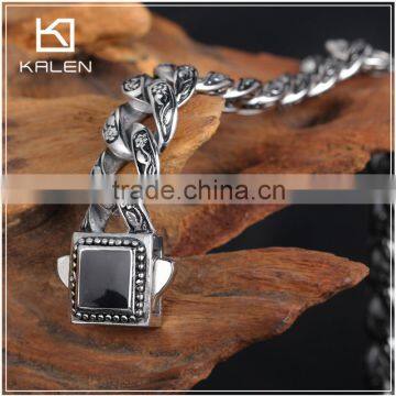Stainless Steel Silver Plated Charm Power Magnetic Bracelet photo-6