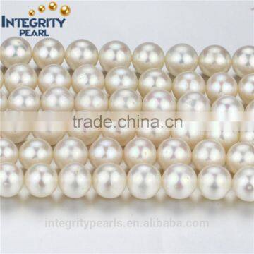 9-10mm AA white perfect round white decoration freshwater pearl 16-inch strand