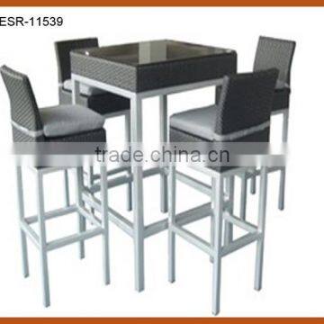 Classic High Stool Rattan Bar Set 5PCS