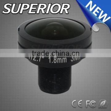 optical lens:1.8mm m12 wide angle lens 3megapixel fixed iris fisheye lens