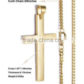 Cheap Factory Price Stainless Steel Blank Gold Cross Pendant photo-2