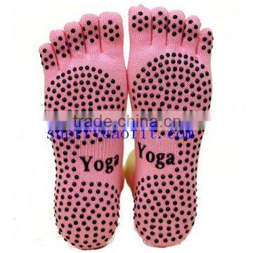 Cheap high quality yoga pilates cotton sock for anti slip for sale