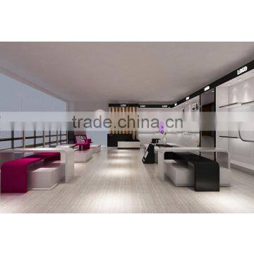 Fashion Wooden Lighted Round Shoes Display Showcase Kiosk For Sale Mall