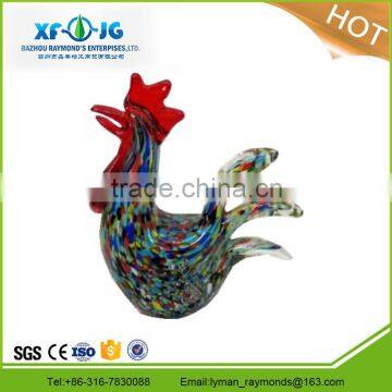 Glass animal figurine, murano colorful rooster