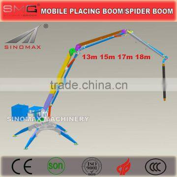 13m 15m 17m 18m Hydraulic Mobile Concrete Placing Boom, Spider Boom, Distributor for sale in China