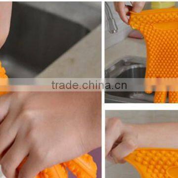Kitchen Cooking Gloves Microwave Oven Non-slip Mitt Heat Resistant Silicone Glove Cooking Baking BBQ Oven Pot Holder Mitt photo-5