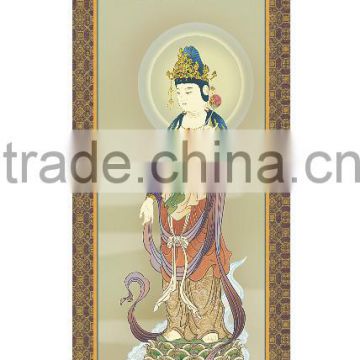 Japanese High Quality Kakejiku Beautiful Wall Scroll with Buddha and Avalokitesvara Bodhisattva