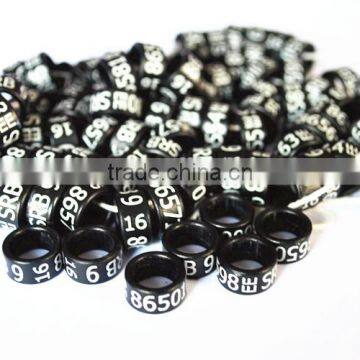 2016 fancy ring pigeon tag plastic ring supply by YZ factory with black international color