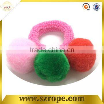 colorful pom pom hair band