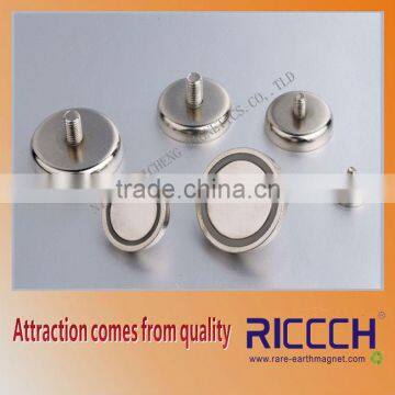 High performance externally threaded pin NdFeB magnet