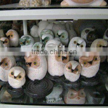 OWL marble stone carving