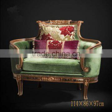 Elegant Emerald Green Living Room Sofa, Noble Solid Wood Carved 3+2+1 Sofa Set, British Royal Furniture photo-2