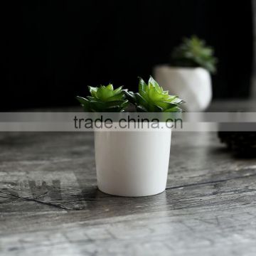 Simple morden desktop decor mini white ceramic flower pots for succulent planter