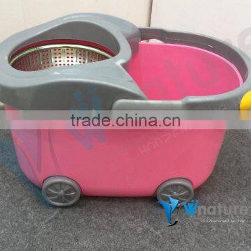 Easy Clean Magic Mop 360 Bucket 2 Heads Micro Fiber Spin Spinning Rotating Head photo-2