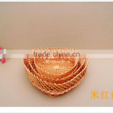 Natural Heart Shape Wickr Basket Heart Shape Wicker Gift Basket Heart Shape Wicker Chrismas Candy Basket photo-2