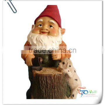 Popular cute fiberglass resin dwarf statues with cute dog