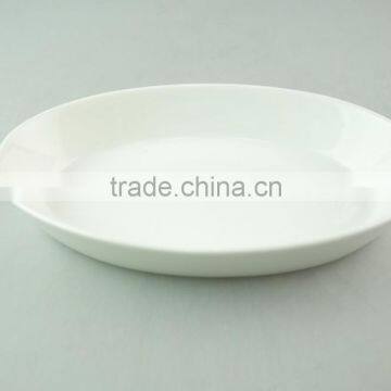 Wholesale Oval White Ceramic Bake Plate for Daily Use photo-2