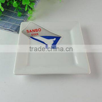 Stock hot selling cheap porcelain square plate , cheap ceramics dinner plate