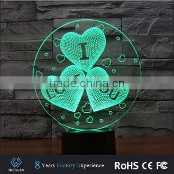 2017 Amazing gadget Valentine's Gift Romantic night Lamp 3d led light