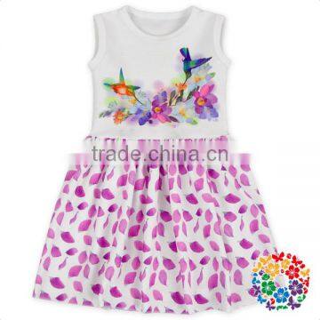 2017 Summer Kids Clothing Digital Print Flowers Princess Dress For Kids Girls