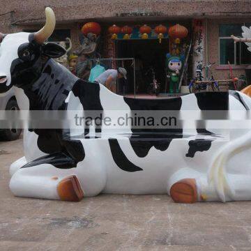 Outdoor fiberglass cow chair