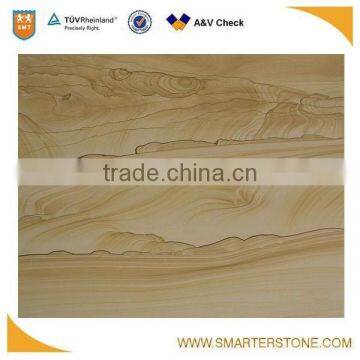 Yellow color landscape vein sandstone for flooring