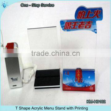 Customize T Shape Acrylic Pos Display Menu Holder photo-2