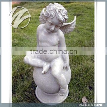 Hand Carved Modern White Marble Garden Male Sculpture