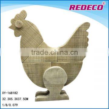 Handmade wooden rooster statues for sale