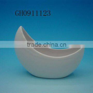 New design moon white DeHua ceramic flower pot