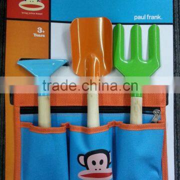 Hot Sale Kids Gardening Tools Set Wood Handle Printed, Children Gardening Tools photo-2