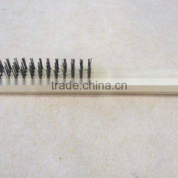 zinc plated steel wire brush with hardwooden handle for cleaning working