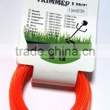 Factory direct sales/1.3X15metre/ brush cutter nylon trimmer line(Round)