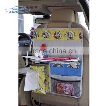 Sponge Bob Car Organizer with Flodable Table , Car Seat Headrest Bag