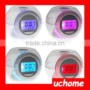 UCHOME Nature Sound 7 Color Changing Light Travel Alarm Clock for Kids