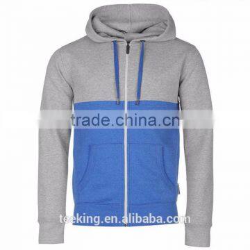 Custom Two Tone Men Plain Sports Zip Up Hoody