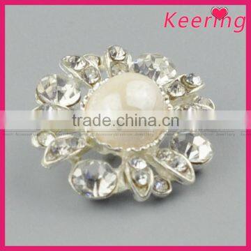 Decorative Wholesale Alloy Rhinestone Pearl Button for Decoration WBK-1491 photo-3