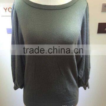 2015 new fashion lady sweater with puff sleeve