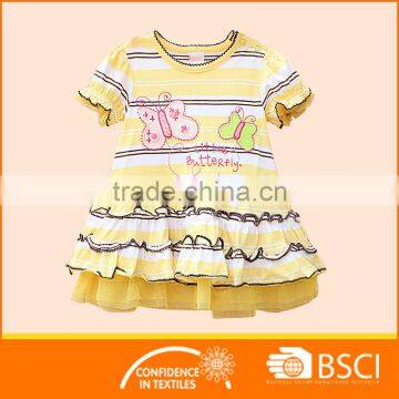 Princess With Mesh Lining Party Tutu Short Sleeve Cutie Baby Girls Dresses