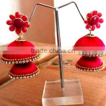 Indian Silk Thread Jhumka Earrings ,factory Direct Fashion Jewelry photo-2